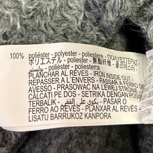 Zara Boucle Women's Gray Asymmetric Zip Collared Oversized Over Coat Jacket Sz S - Picture 8 of 8